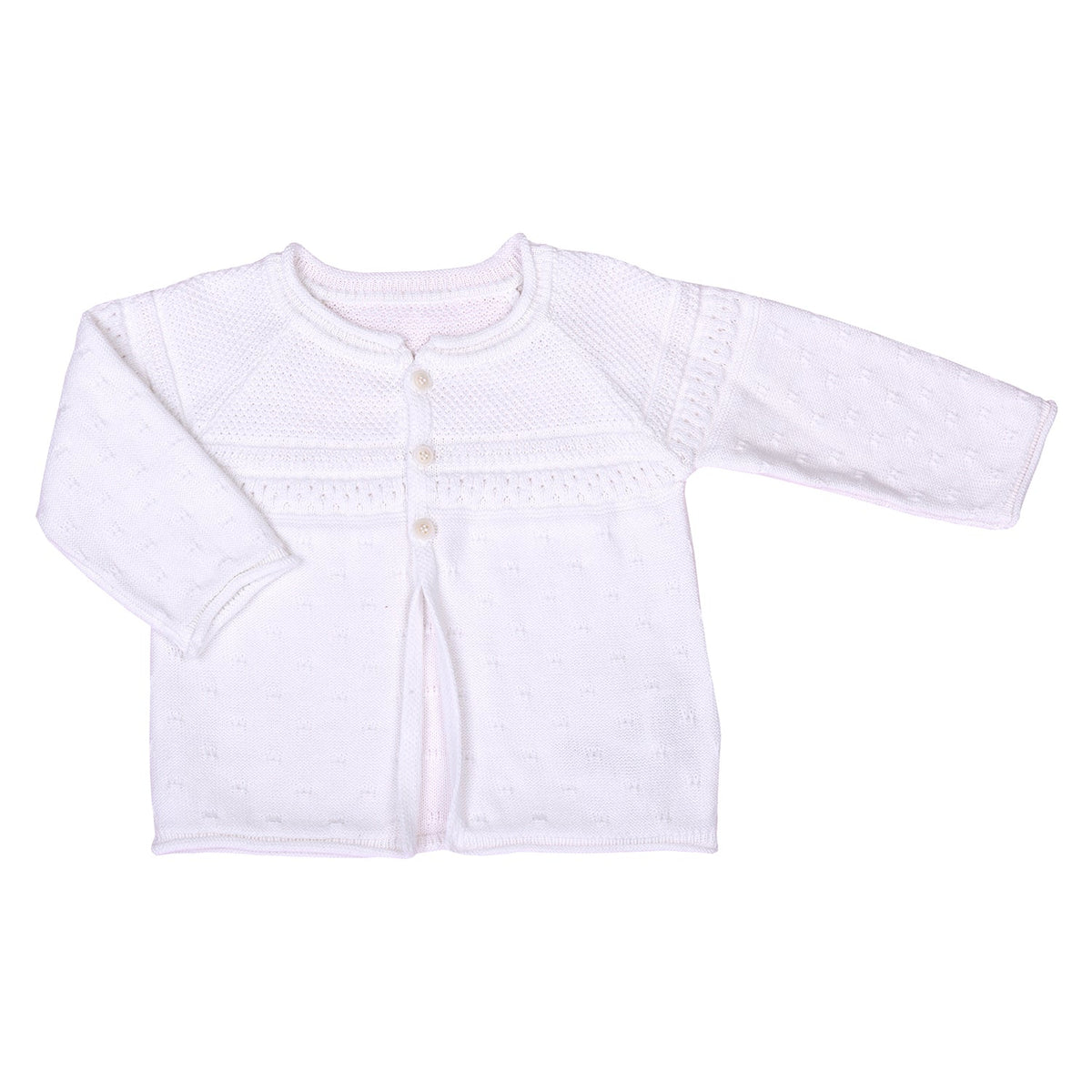 ニット - 3つボタンカーディガン Ajur/4色