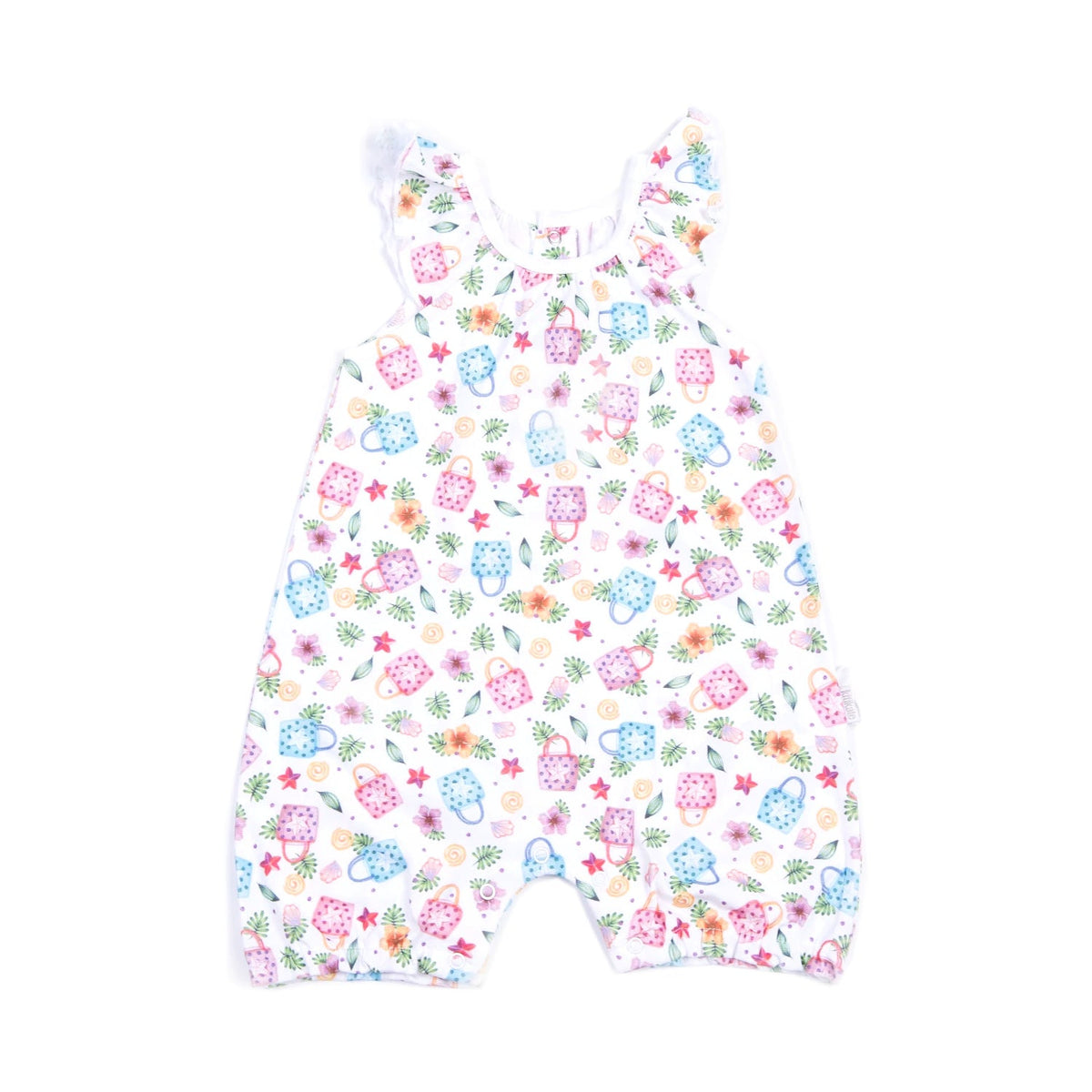 ノースリーブ ロンパース トロピカル