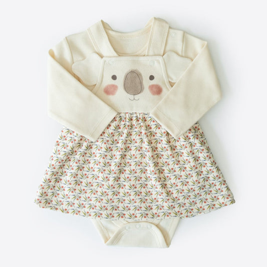 コアラサロペット＆ボディ２点セット-ORGANIC  KOALA SALOPET DRESS