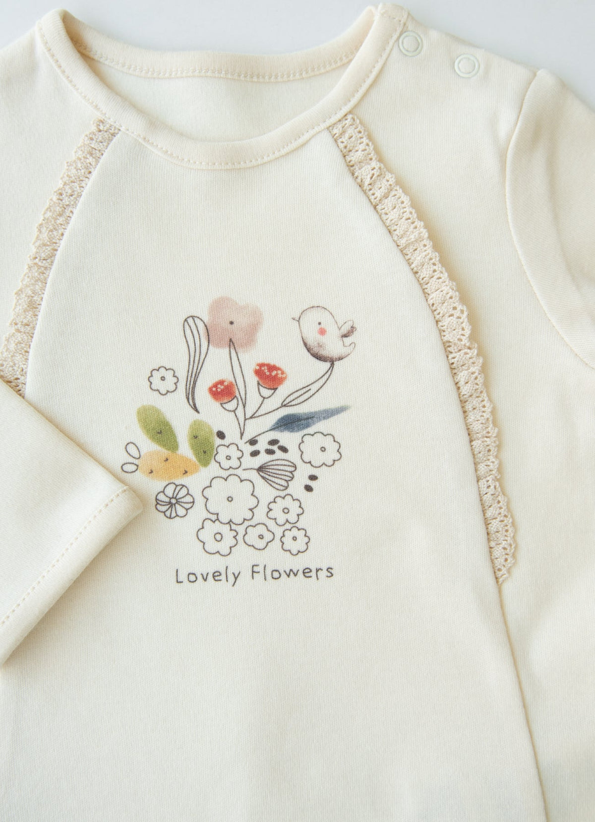 ラブリーフラワー上下セット-ORGANIC LOVELY FLOWERS 2 PCS SET