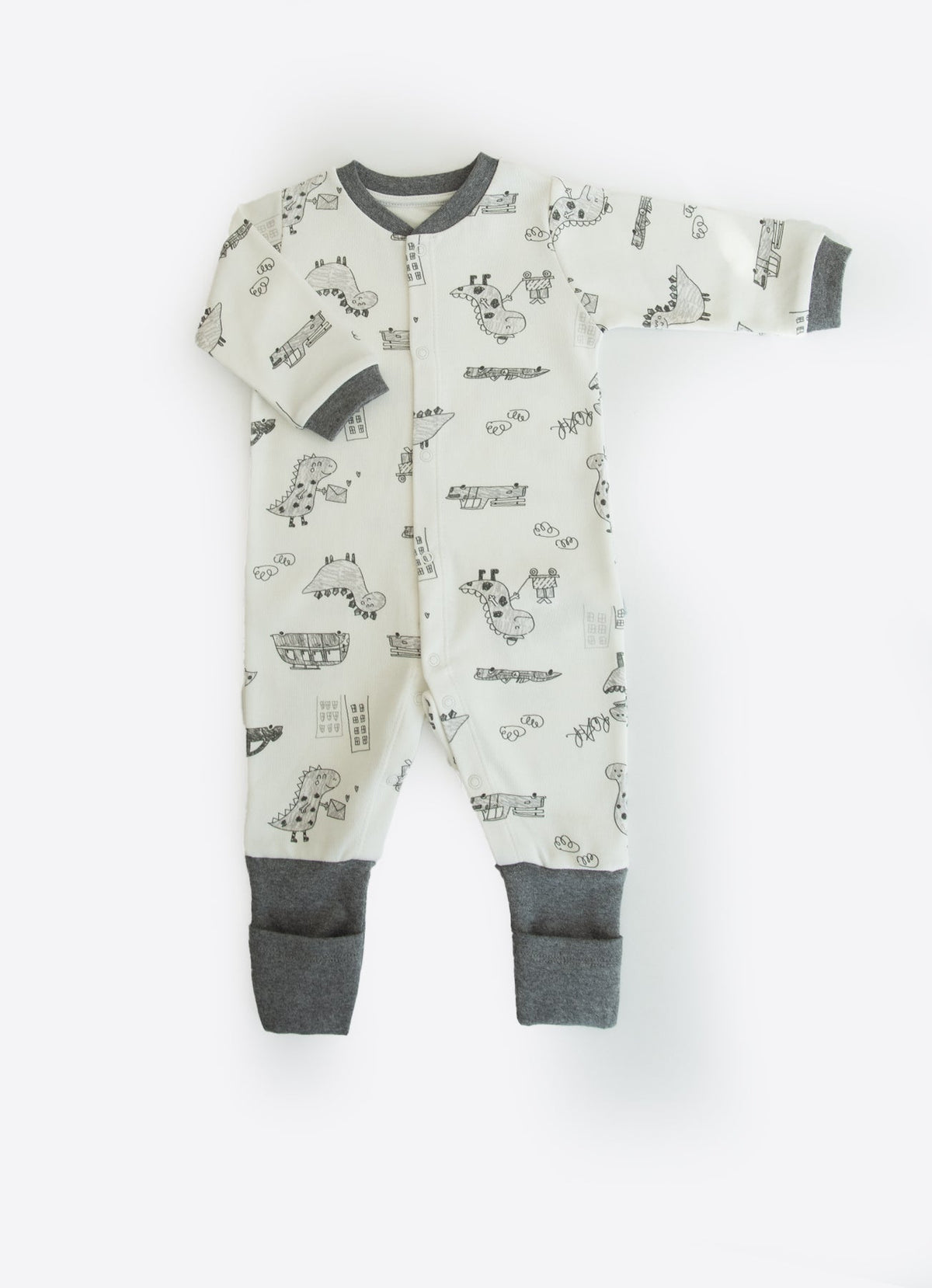 オーガニック　足出し2wayカバーオール-ORGANIC T-REX ROMPER