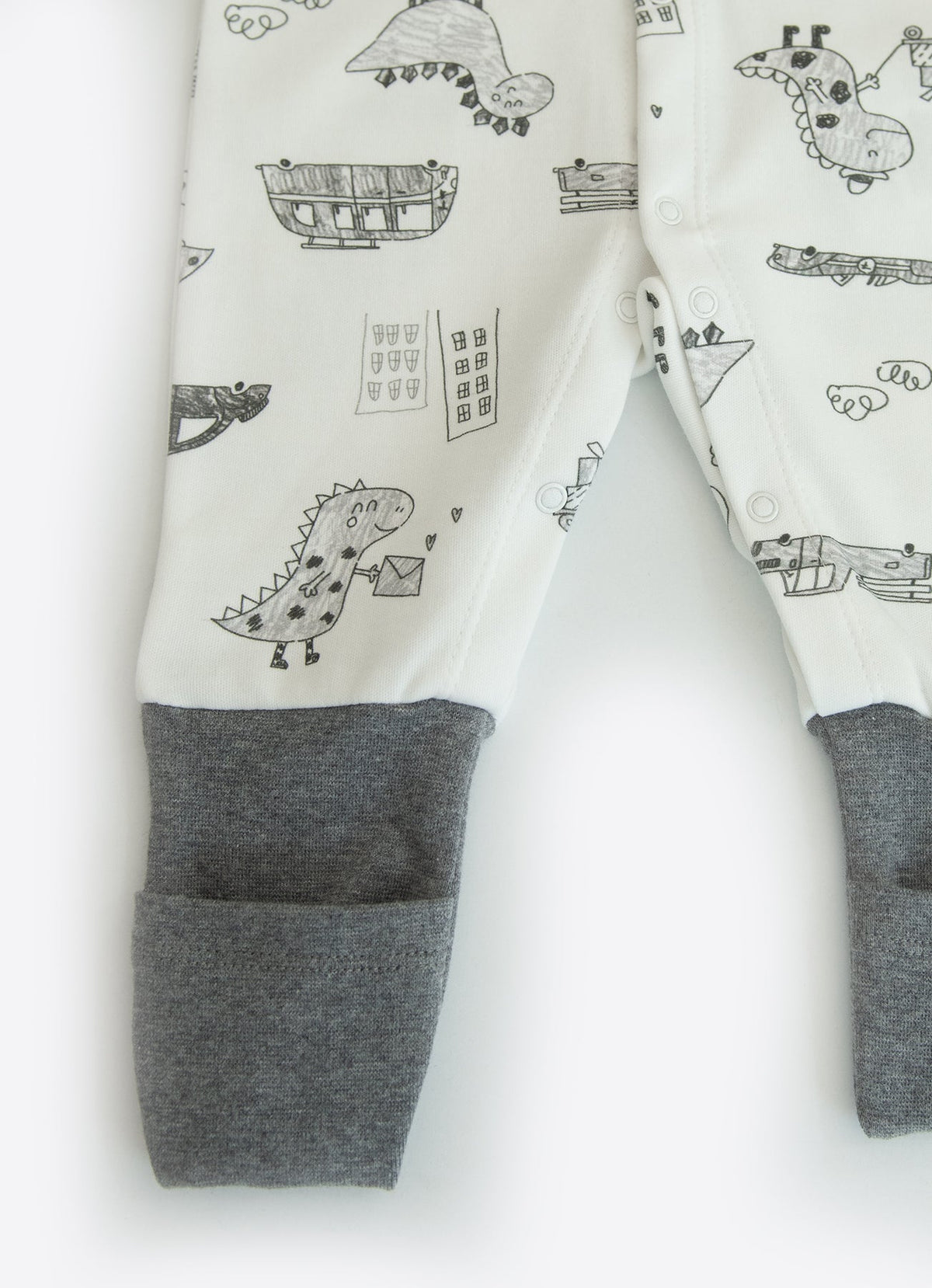 オーガニック　足出し2wayカバーオール-ORGANIC T-REX ROMPER