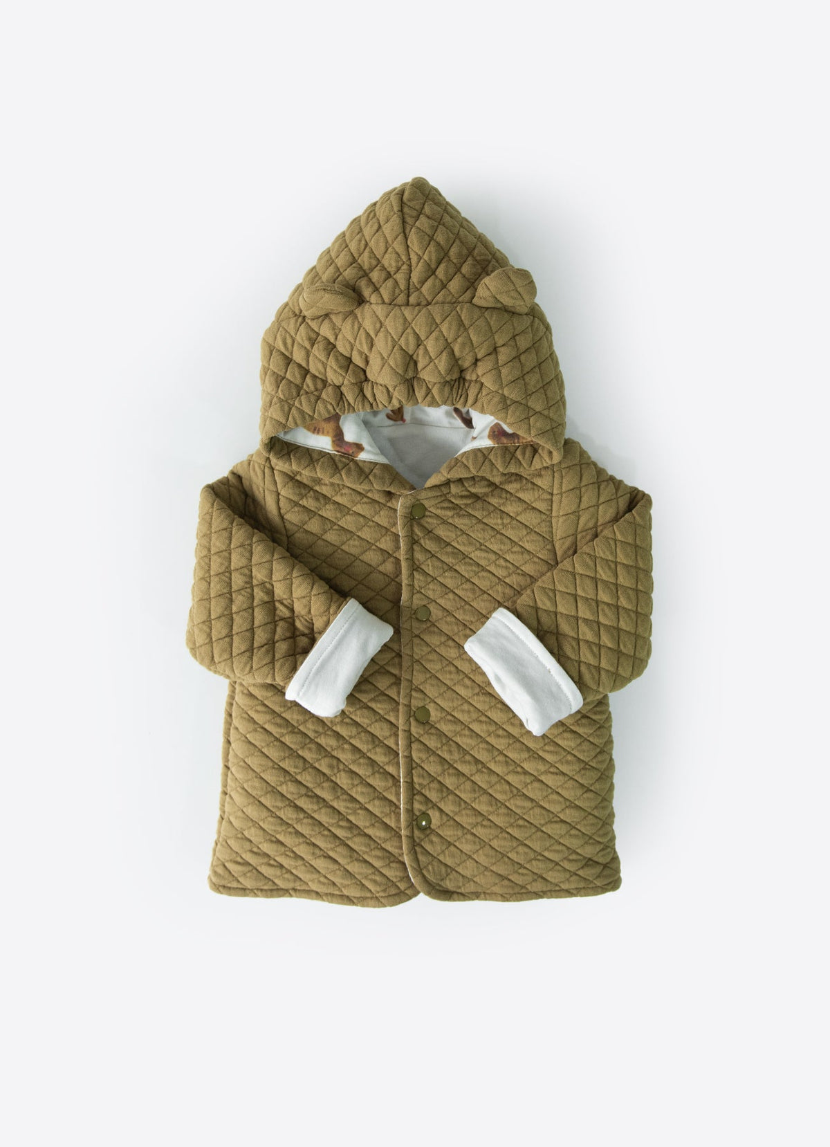 クマ耳フード付きジャケット-Organic warm jacket - bear ears hoodie