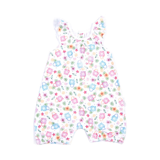 ノースリーブ ロンパース  トロピカル